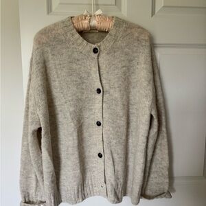 Everlane Oatmeal Button-Up Cardigan